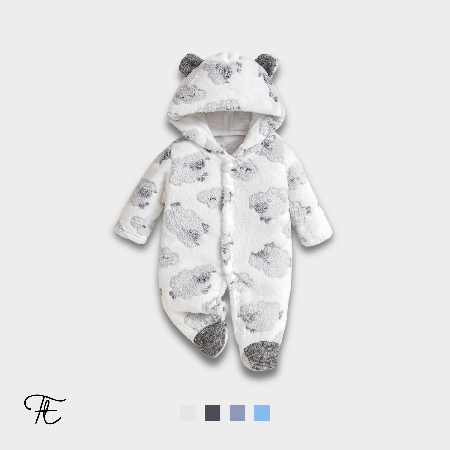 Baby Boy Animal Print Hooded Onesie | Soft & Cozy