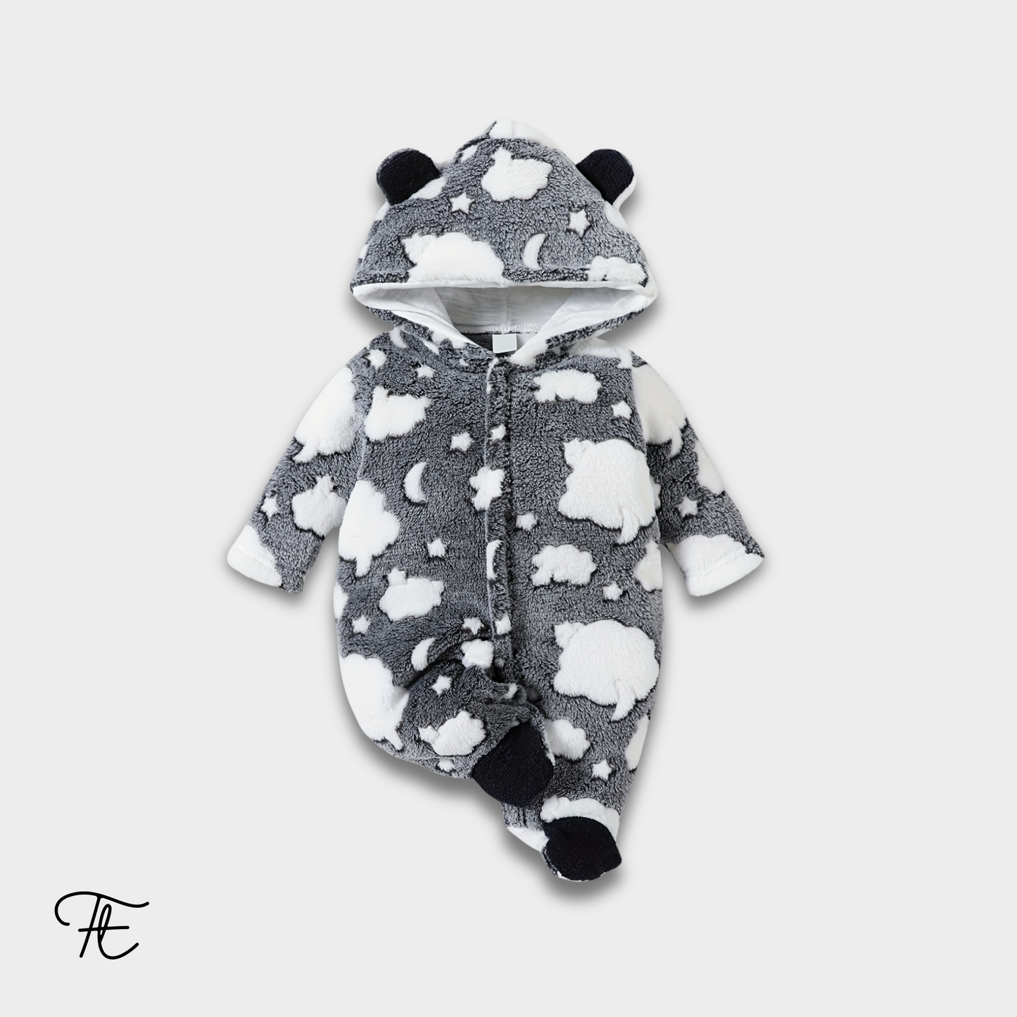 Baby Boy Animal Print Hooded Onesie | Soft & Cozy