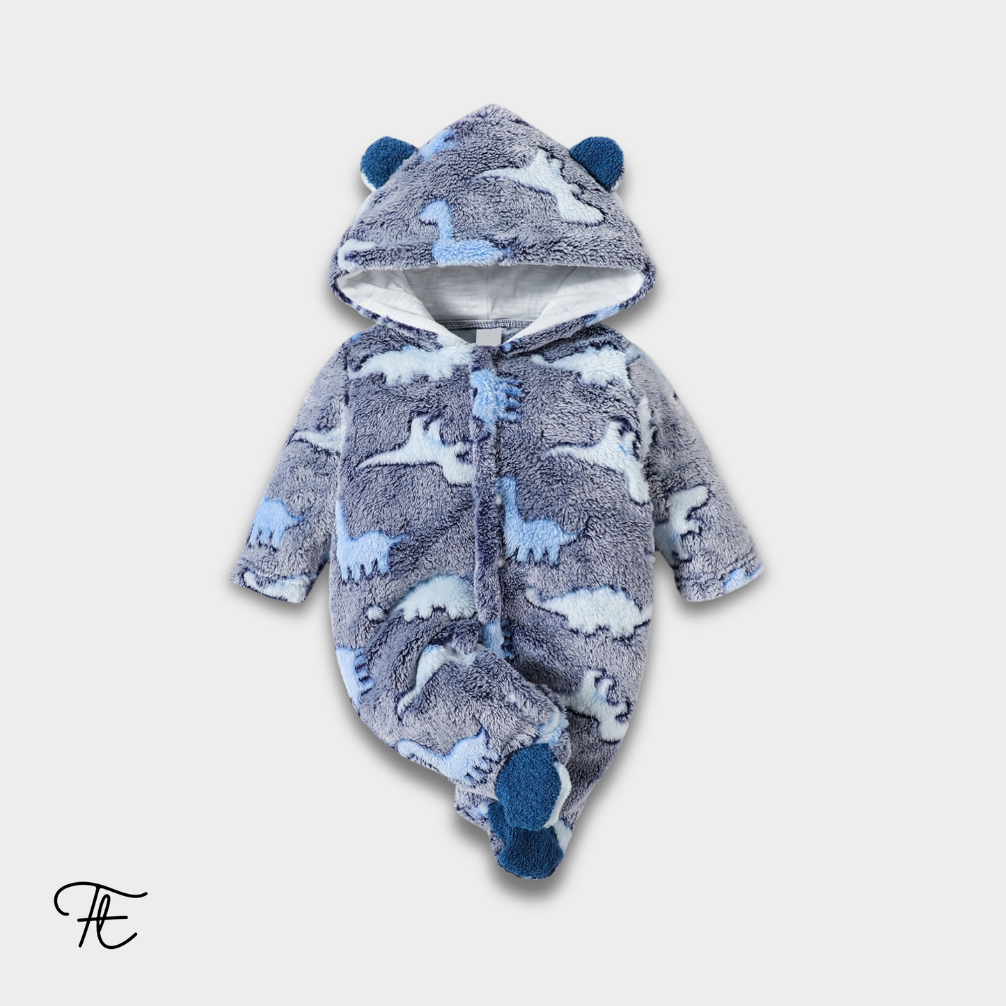 Baby Boy Animal Print Hooded Onesie | Soft & Cozy